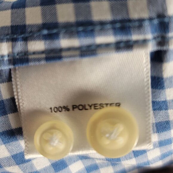 Peter Millar Summer Comfort Button-Down Shirt Blue Check Men’s XXL Performance - Picture 7 of 8